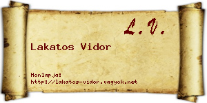 Lakatos Vidor névjegykártya
